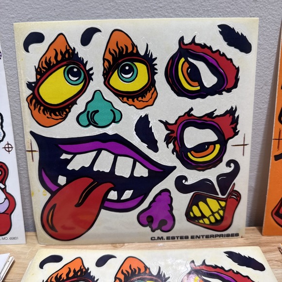 Vintage Halloween Pumpkin Face Stickers & The Egg Folks Stickers 1980s - Picture 3 of 13